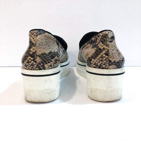 Stella McCartney Binx Snake Print Python Wedge Platform Loafers - Picture 7 of 11